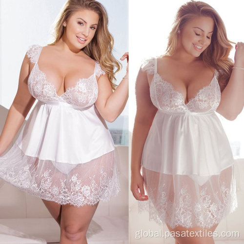 Women Underwear Nightdress new women plus size lace V-neck set sexy Supplier